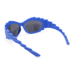 Runway Thorny Beveled Wrap Around Plastic Sport Sunglasses