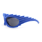 Runway Thorny Beveled Wrap Around Plastic Sport Sunglasses