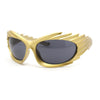 Runway Thorny Beveled Wrap Around Plastic Sport Sunglasses