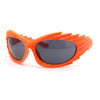 Runway Thorny Beveled Wrap Around Plastic Sport Sunglasses