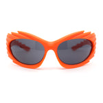 Runway Thorny Beveled Wrap Around Plastic Sport Sunglasses