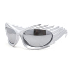 Runway Thorny Beveled Wrap Around Plastic Sport Sunglasses