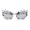 Runway Thorny Beveled Wrap Around Plastic Sport Sunglasses