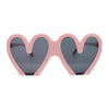 Womens Retro Cropped Heart Plastic Valentines Sunglasses