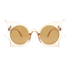 Womens Exaggerated Bat Wing Shape Round Circle Lens Sunglasses