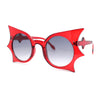 Womens Exaggerated Bat Wing Shape Round Circle Lens Sunglasses