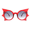 Womens Exaggerated Bat Wing Shape Round Circle Lens Sunglasses