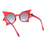 Womens Exaggerated Bat Wing Shape Round Circle Lens Sunglasses