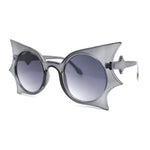 Womens Exaggerated Bat Wing Shape Round Circle Lens Sunglasses