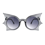 Womens Exaggerated Bat Wing Shape Round Circle Lens Sunglasses