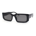 Womens Square Rectangle Mod Plastic Minimal Sunglasses