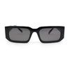 Womens Square Rectangle Mod Plastic Minimal Sunglasses