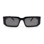 Womens Square Rectangle Mod Plastic Minimal Sunglasses