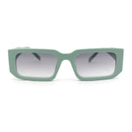 Womens Square Rectangle Mod Plastic Minimal Sunglasses