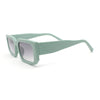 Womens Square Rectangle Mod Plastic Minimal Sunglasses