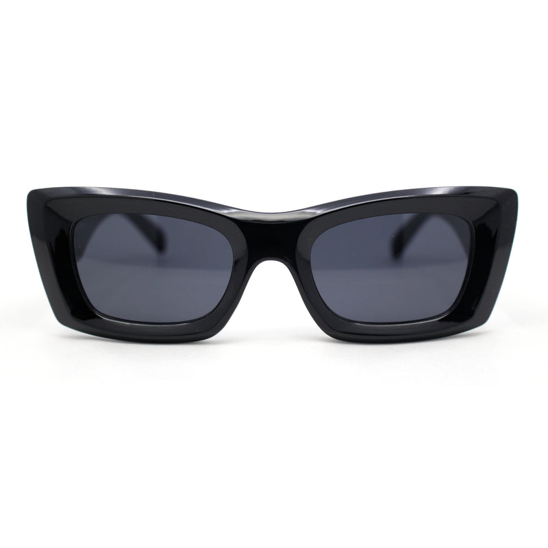 Womens Mod Square Thick Bevel Plastic Cat Eye Sunglasses
