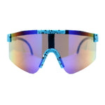 Boys Kids Size 80s Paint Splatter Oversize Rimless Sport Plastic Sunglasses