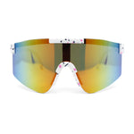 Boys Kids Size 80s Paint Splatter Oversize Rimless Sport Plastic Sunglasses