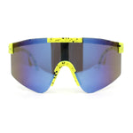 Boys Kids Size 80s Paint Splatter Oversize Rimless Sport Plastic Sunglasses