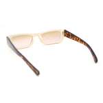 Modish Fashionable Narrow Rectangle 2-tone Plastic Sunglasses