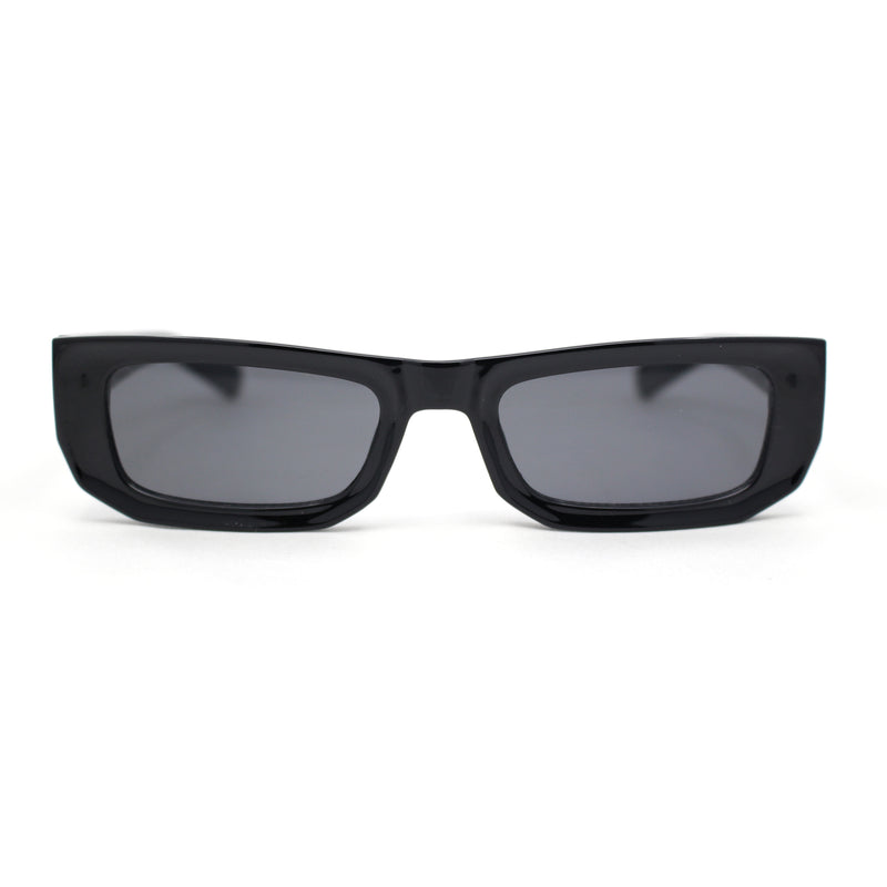 Modish Fashionable Narrow Rectangle 2-tone Plastic Sunglasses