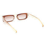 Modish Fashionable Narrow Rectangle 2-tone Plastic Sunglasses