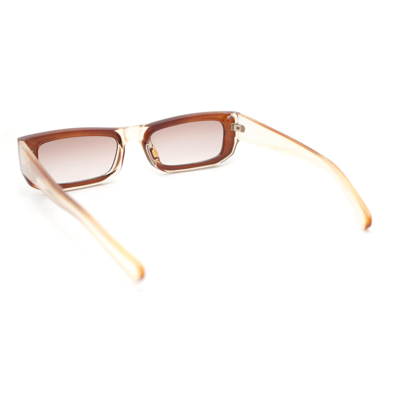 Modish Fashionable Narrow Rectangle 2-tone Plastic Sunglasses