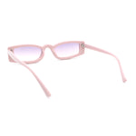 Womens Stylish Modish Narrow Rectangle Plastic Sunglasses