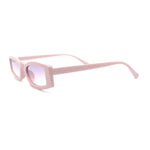 Womens Stylish Modish Narrow Rectangle Plastic Sunglasses