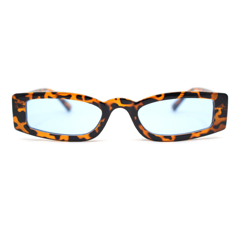 Womens Stylish Modish Narrow Rectangle Plastic Sunglasses