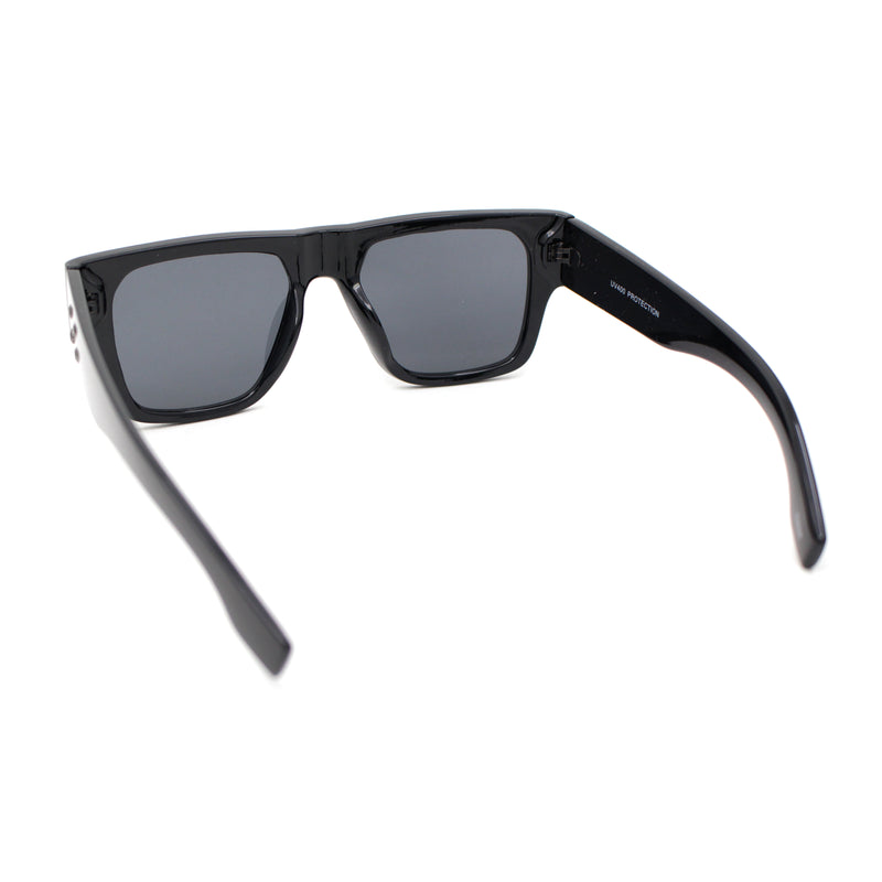 Stylish Squared Flat Top Thick Horn Rim Sunglasses