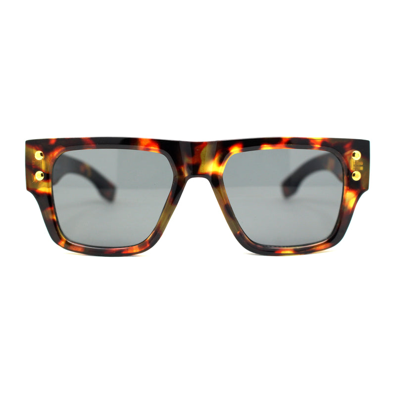 Stylish Squared Flat Top Thick Horn Rim Sunglasses