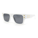 Stylish Squared Flat Top Thick Horn Rim Sunglasses