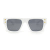 Stylish Squared Flat Top Thick Horn Rim Sunglasses