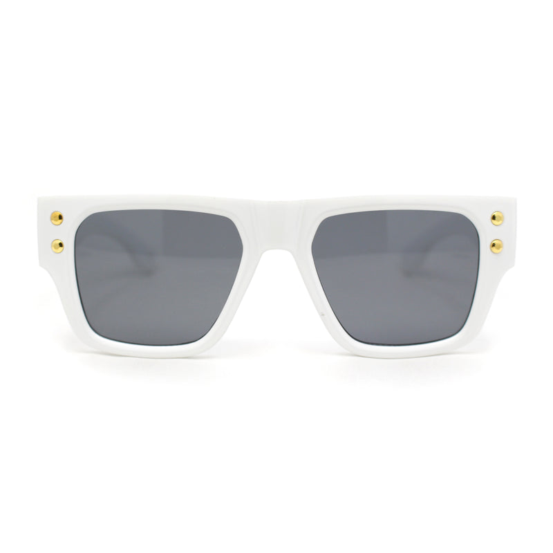 Stylish Squared Flat Top Thick Horn Rim Sunglasses