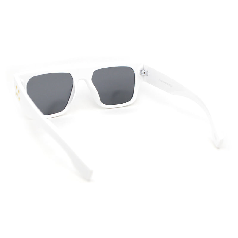 Stylish Squared Flat Top Thick Horn Rim Sunglasses