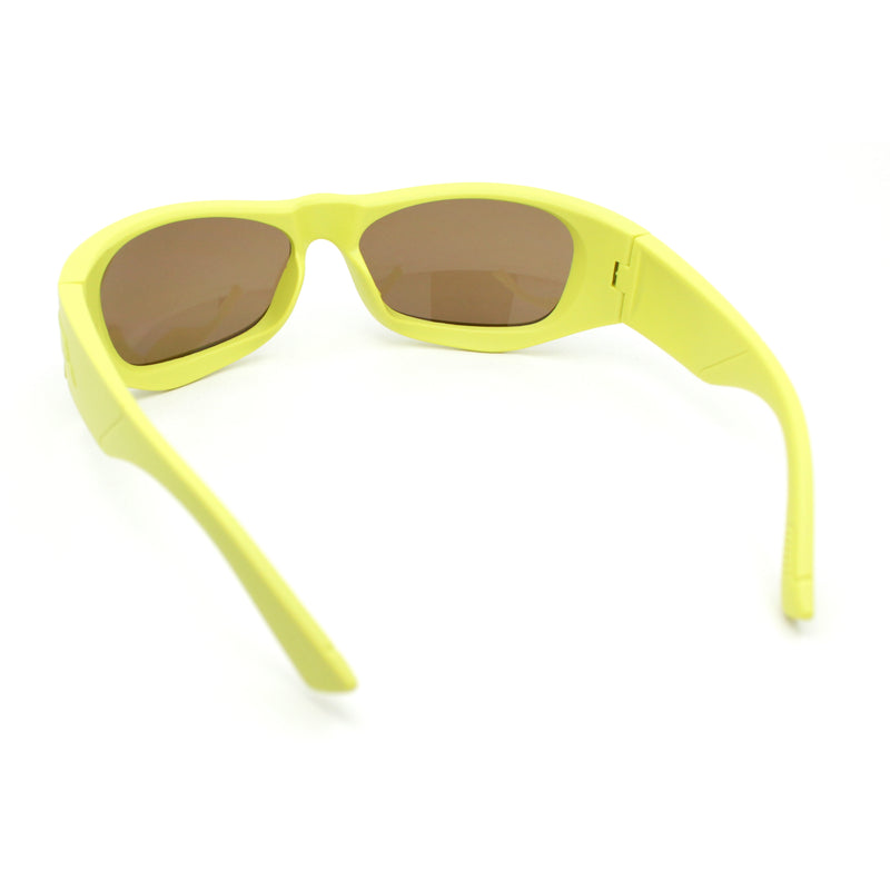 90s Styling Sport Wrap Runway Trend Plastic Sunglasses