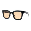 Womens Retro Beveled Frame Horn Rim Rectangular Sunglasses