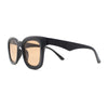 Womens Retro Beveled Frame Horn Rim Rectangular Sunglasses