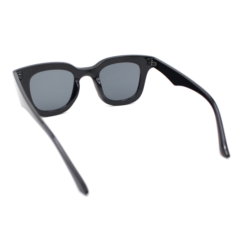 Womens Retro Beveled Frame Horn Rim Rectangular Sunglasses