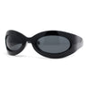 Retro Futurism Wrap Sport Thick Plastic Oval Sunglasses