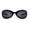 Retro Futurism Wrap Sport Thick Plastic Oval Sunglasses