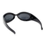 Retro Futurism Wrap Sport Thick Plastic Oval Sunglasses