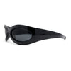 Retro Futurism Wrap Sport Thick Plastic Oval Sunglasses