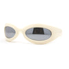 Retro Futurism Wrap Sport Thick Plastic Oval Sunglasses