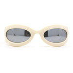 Retro Futurism Wrap Sport Thick Plastic Oval Sunglasses