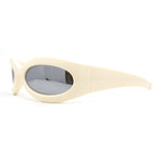 Retro Futurism Wrap Sport Thick Plastic Oval Sunglasses