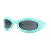 Retro Futurism Wrap Sport Thick Plastic Oval Sunglasses