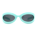 Retro Futurism Wrap Sport Thick Plastic Oval Sunglasses