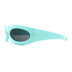 Retro Futurism Wrap Sport Thick Plastic Oval Sunglasses